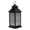 12&#x22; Black LED Lantern with Warm White Flickering Light